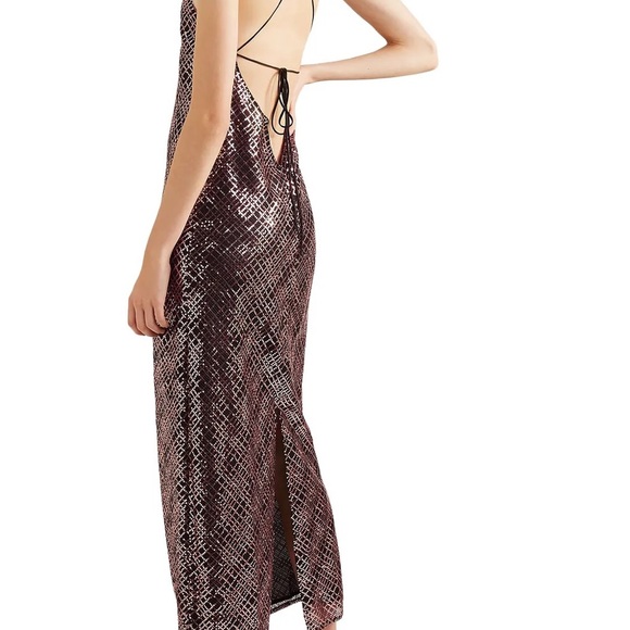 NWT Michelle Mason. Open-back sequined tulle slip dress. Midi length. - Picture 2 of 4